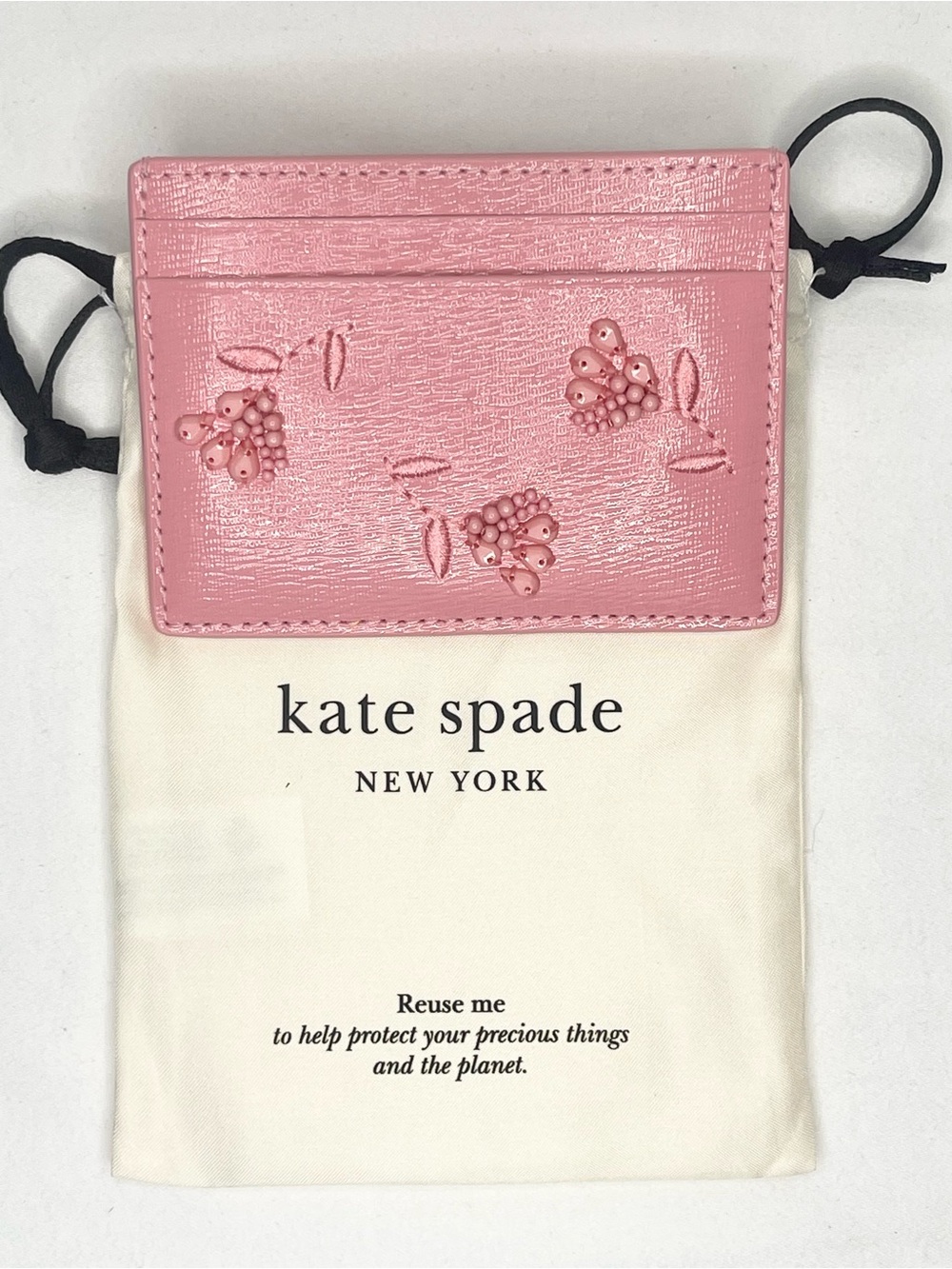 kate spade Pink Floral Embossed Card & Key Holder